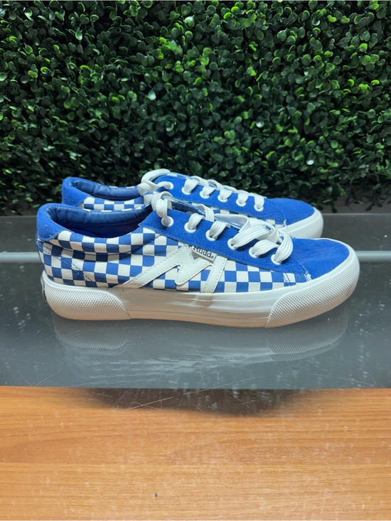 Mudd Shoes - Mudd Blue White Checkerboard Low-Top Sneakers